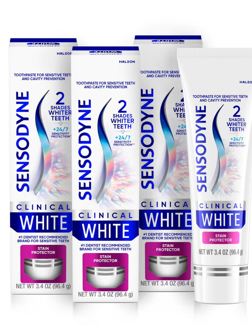 Sensodyne Clinical White Toothpaste 3.4 Oz Stain Protector ( 3PACK ) Exp: 8/2027